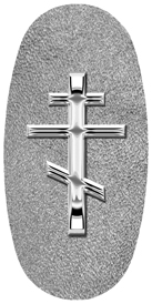 DASOV 519 SL SH SL Silver Orthodox Cross Shimmer Silver Background